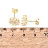 Brass Micro Pave Cubic Zirconia Flower Stud Earrings EJEW-H174-01B-G-5