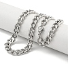 Non-Tarnish 201 Stainless Steel Cuban Link Chain Necklaces for Women and Men NJEW-F322-03P-01-2