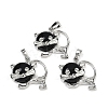 Natural Obsidian Kitten Pendants G-J386-C17-14-1