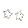 Rack Plating Brass Cubic Zirconia Star Stud Earrings EJEW-K245-46P-1