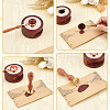 Brass Wax Seal Stamps with Rosewood Handle AJEW-WH0412-0189-3