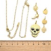 304 Stainless Steel Enamel Shoes Skull Heart Pumpkin Pendant & Necklaces & Bracelets Sets SJEW-Q002-01G-3