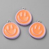 Opaque Resin Enamel Pendants RESI-WH0036-20E-2