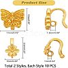 20Pcs 2 Style Rack Plating Brass S Hook Clasps KK-FH0003-91-2
