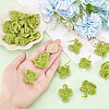 BENECREAT 20Pcs 2 Style Shamrock & Clover Shape Polyester Knitted Costume Ornament Accessories DIY-BC0006-64-3