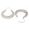 Non-Tarnish 304 Stainless Steel Hollow Star Hoop Earrings EJEW-P248-08P-3