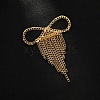 Bowknot Brass Chain Tassel Alligator Hair Clips PW-WGB460E-01-3