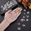 110Pcs 11 Styles Alloy Pendant Rhinestone Settings FIND-GA0006-99AS-3