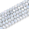 Anti-Tarnish Electroplate Rondelle Glass Beads Strands X-EGLA-T021-4mm-17-01-1