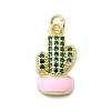 Brass Micro Pave Cubic Zirconia Pendants KK-A278-01A-02G-1
