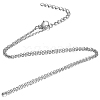 Non-Tarnish 304 Stainless Steel Cable Chain Necklace X-STAS-T040-PJ204-70-1