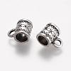 Antique Silver Alloy Column Bail Beads X-TIBEB-A0417-AS-FF-2