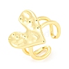 Brass Heart Open Cuff Rings RJEW-Q781-13G-1