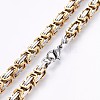 201 Stainless Steel Byzantine Chain Necklaces NJEW-O102-17GP-2