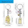 WEWAYSMILE 2 pcs Dog Keychain Car Keychain Pet Pendant Key-Ring Lovely Dog Key-ring Portable Metal Keychain Gift for Pet Lover Birthday Puppy Theme Party Supplies (Golden Haired Dog) JX787A-2