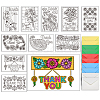 AHADERMAKER 1 Set Thank You Theme Coloring Paper Greeting Cards Sets AJEW-GA0007-26B-1