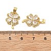 Clover Brass Micro Pave Cubic Zirconia Pendants KK-M325-13B-G-3