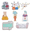 SUNNYCLUE 8Pcs 8 Style Chemistry Theme Enamel Pin JEWB-SC0001-32-1