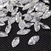Clear Grade A Horse Eye Cubic Zirconia Pointed Back Cabochons X-ZIRC-M003-4x2mm-007-1