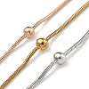 304 Stainless Steel Multi Layered Ball Snake Chain Necklaces NJEW-H043-07MC-2