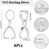 SUNNYCLUE 6Pcs 925 Sterling Silver Pendants Bails STER-SC0001-31-2