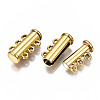 3-Strands Brass Magnetic Slide Lock Clasps KK-Q740-16G-2