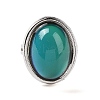 Glass Oval Mood Ring RJEW-C031-03P-3