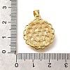 Brass with Natural Shell Carved Pendants KK-Z091-06G-02-3