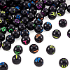 Black Craft Acrylic Beads SACR-TAG0001-02-11