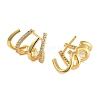 Rack Plating Claw Brass Clip-on Earrings EJEW-N055-43G-RS-2