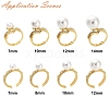 Brass Pave Clear Cubic Zirconia Open Cuff Ring Settings KK-K398-11G-4