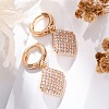 Brass Micro Pave Clear Cubic Zirconia Hoop Earrings EJEW-K300-34G-1