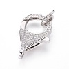 Brass Micro Pave Cubic Zirconia Lobster Claw Clasps ZIRC-F109-07-2