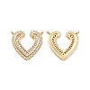 Brass Pave Clear Cubic Zirconia Pendants KK-E068-VC477-1