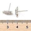 Brass Micro Pave Clear Cubic Zirconia Stud Earrings EJEW-R016-26P-07-5