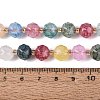 Ombre Effect Dyed Transparent Crackle Glass Beads Strands GLAA-Q111-10MM-M-5