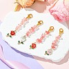 4Pcs Valentine's Day Alloy Enamel Rose Pendant Decorations HJEW-JM02858-2