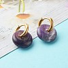 Handmade Natural Amethyst Dangle Hoop Earrings EJEW-JE04578-01-3