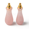 Natural Rose Quartz Openable Perfume Bottle Pendants G-R478-003C-1