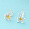 Two Tone 999 Sterling Silver Stud Earrings STER-P052-A01-S-2