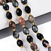 Natural Rhodonite & Eagle Eye & Obsidian Beads Strands G-N358-04A-03-1