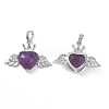 Natural Amethyst Pendants G-P492-02P-03-2