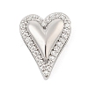 Brass Micro Pave Clear Cubic Zirconia Slide Charms ZIRC-I068-30P-1