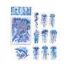 20Pcs 10 Styles Laser Waterproof PET Jellyfish Decorative Stickers PW-WG80665-14-1