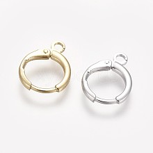 Brass Huggie Hoop Earring Findings KK-L179-04