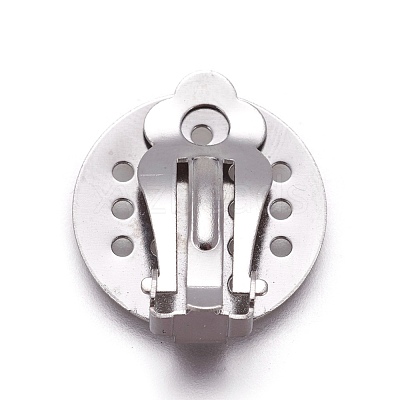 Tarnish Resistant Stainless Steel Clip-on Earring Findings X-STAS-L207-18P-1