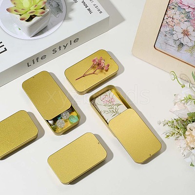 6Pcs Slide Top Tinplate Trinket Storage Boxes CON-SP0001-23D-1
