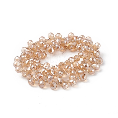 Transparent Electroplate Glass Beads Strands X-EGLA-F152A-PL02-1