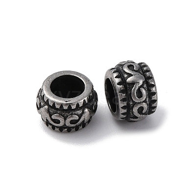 304 Stainless Steel European Beads STAS-D301-04AS-1