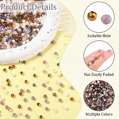 1000Pcs 10 Colors Electroplate Transparent Glass Beads EGLA-YW0005-72B-1